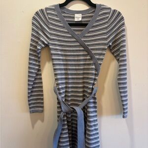 Abercrombie Kids Blue and White Wrap Sweater Dress